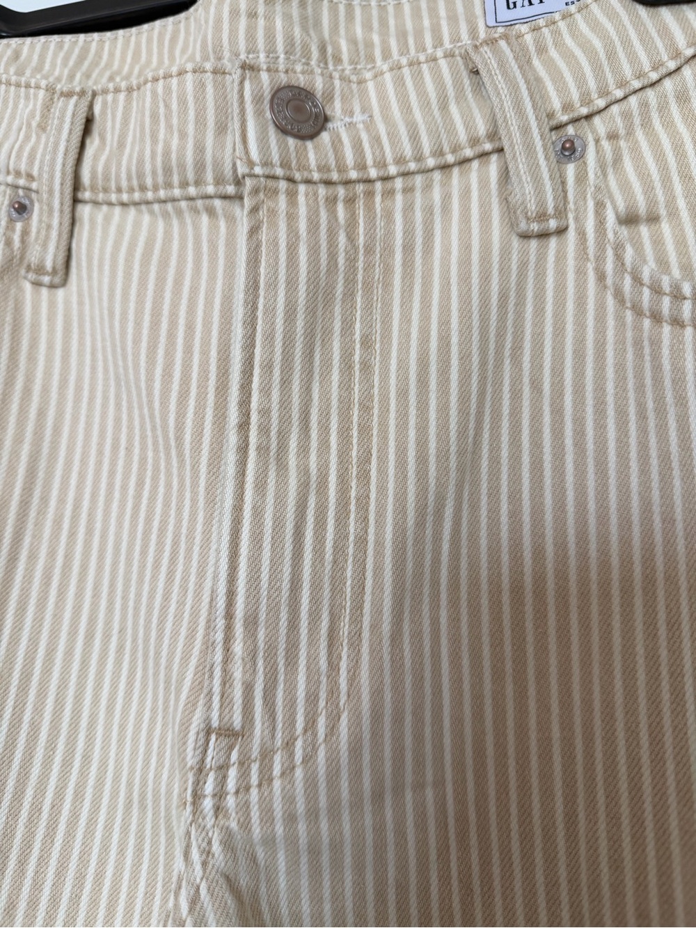 NWOT Gap Low Slung Extra Baggy Tan Striped Jeans Sz 29/8 - Picture 5 of 12